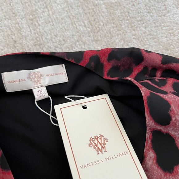 NWT HSN Vanessa Williams Animal Print Boho Summer Midi Wrap Dress 1X - Picture 2 of 10